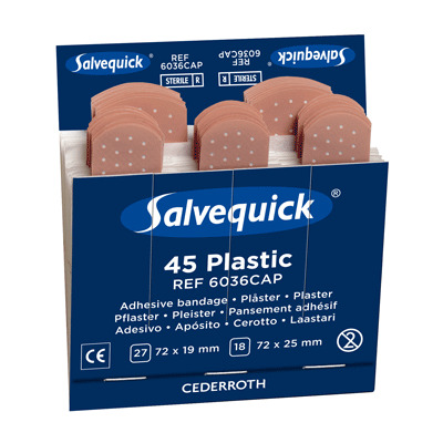 Cederroth Salvequick Plastic Plasters Refill (6 x 45)